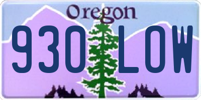 OR license plate 930LOW