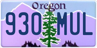 OR license plate 930MUL