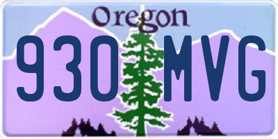 OR license plate 930MVG