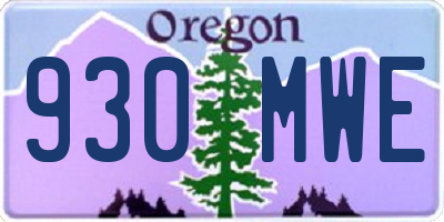 OR license plate 930MWE