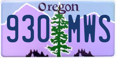 OR license plate 930MWS