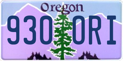 OR license plate 930ORI