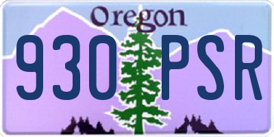 OR license plate 930PSR