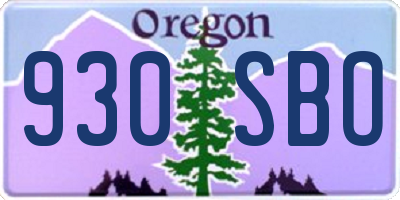 OR license plate 930SBO