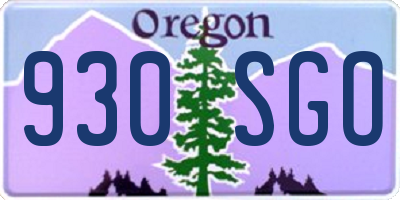 OR license plate 930SGO