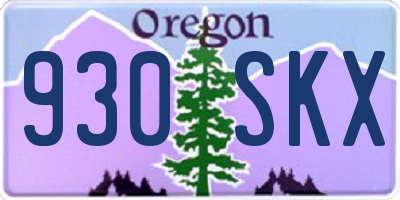 OR license plate 930SKX