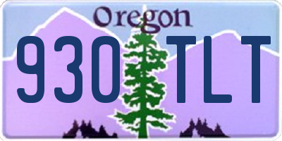 OR license plate 930TLT