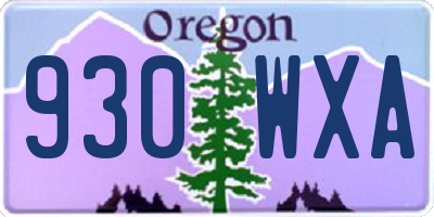 OR license plate 930WXA