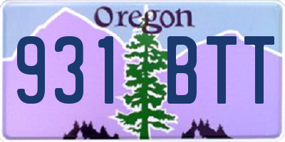 OR license plate 931BTT