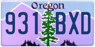 OR license plate 931BXD