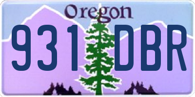 OR license plate 931DBR