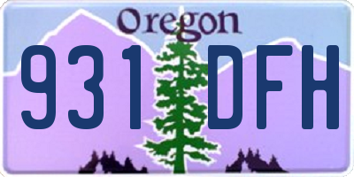 OR license plate 931DFH