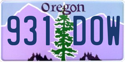OR license plate 931DOW