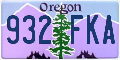 OR license plate 932FKA