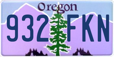 OR license plate 932FKN