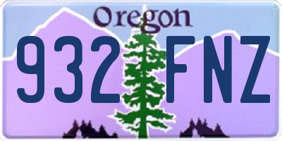 OR license plate 932FNZ