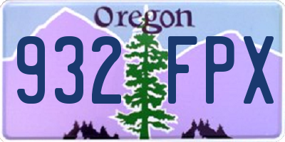 OR license plate 932FPX