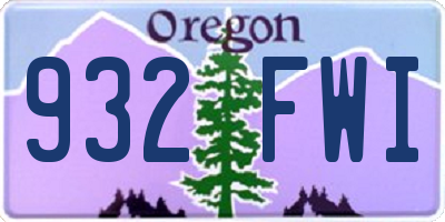 OR license plate 932FWI
