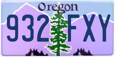 OR license plate 932FXY