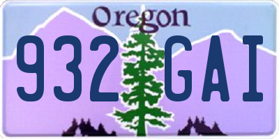 OR license plate 932GAI