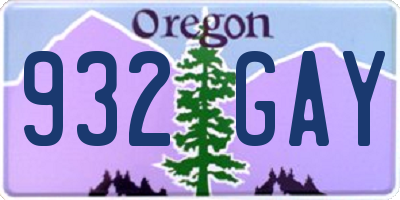 OR license plate 932GAY