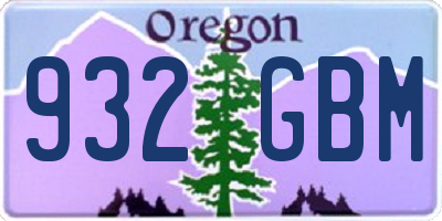 OR license plate 932GBM