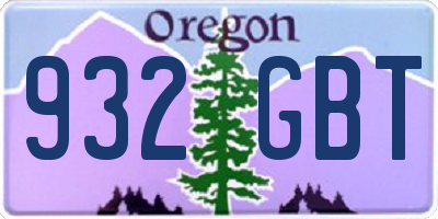 OR license plate 932GBT