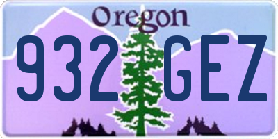 OR license plate 932GEZ