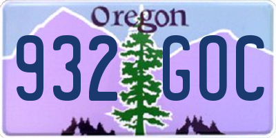 OR license plate 932GOC