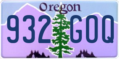OR license plate 932GOQ