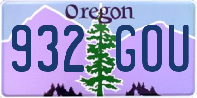 OR license plate 932GOU