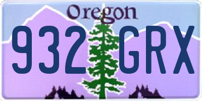 OR license plate 932GRX