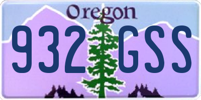 OR license plate 932GSS