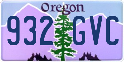 OR license plate 932GVC