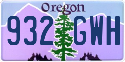OR license plate 932GWH