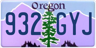 OR license plate 932GYJ
