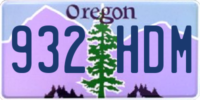 OR license plate 932HDM