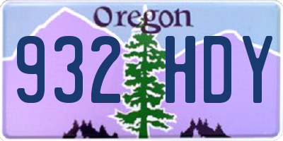 OR license plate 932HDY