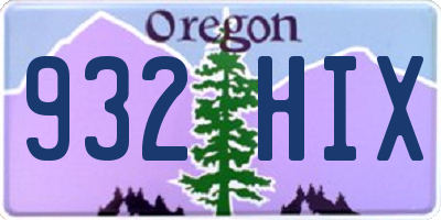 OR license plate 932HIX