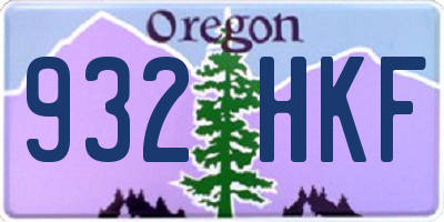 OR license plate 932HKF