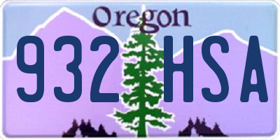 OR license plate 932HSA