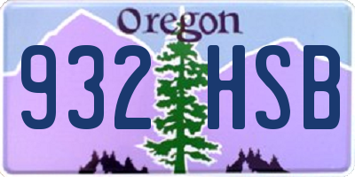 OR license plate 932HSB