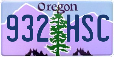 OR license plate 932HSC