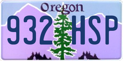 OR license plate 932HSP