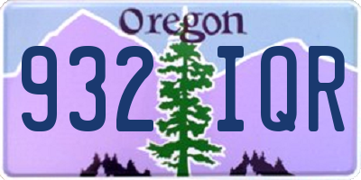 OR license plate 932IQR