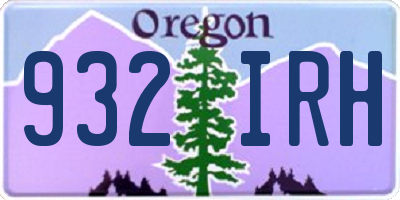 OR license plate 932IRH