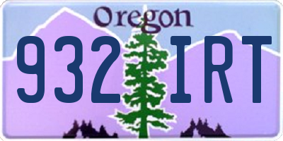 OR license plate 932IRT