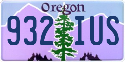 OR license plate 932IUS