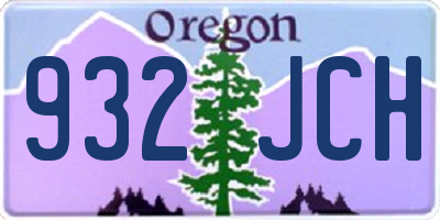 OR license plate 932JCH