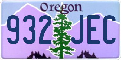 OR license plate 932JEC